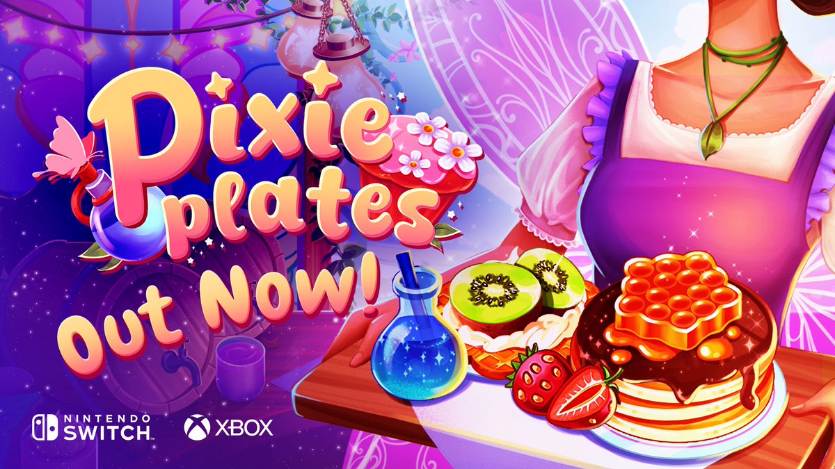 QubicGames's tweet image. Pixie Plates is OUT on #NintendoSwitch &amp;amp; #Xbox !

Prepare delightful food and drinks, from decorated pastries and lovely desserts to warm soups, colorful refreshments, and other tasty specialties. Every order needs the right ingredients and finishing touches before it is ready