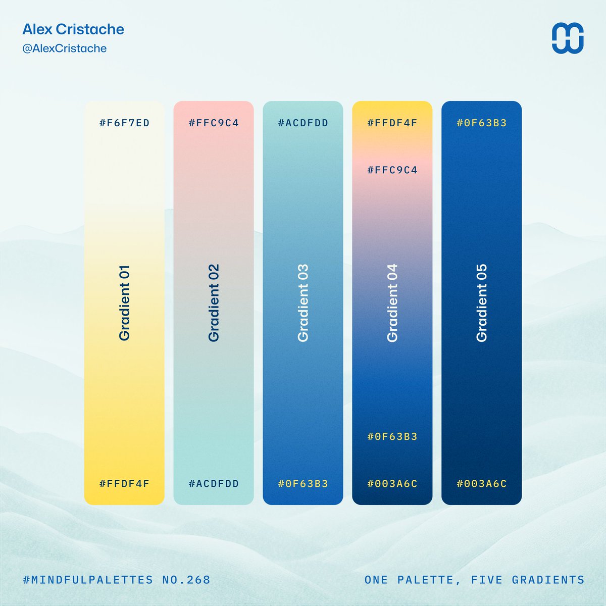 Five gorgeous gradients based on one color palette. #MindfulPalettes no ...
