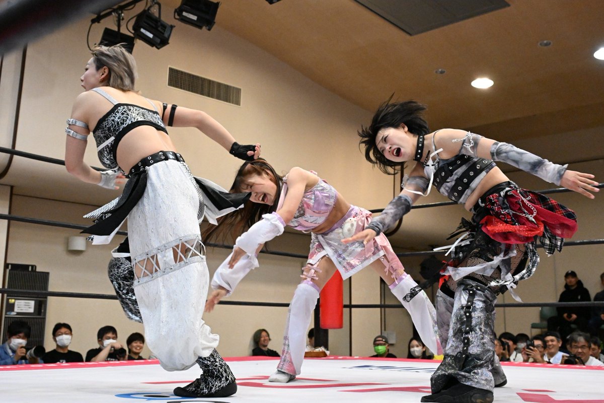 凍雅きゅん争奪3wayマッチ . 選ばれたのは、文りんでした。❄ #tjpw