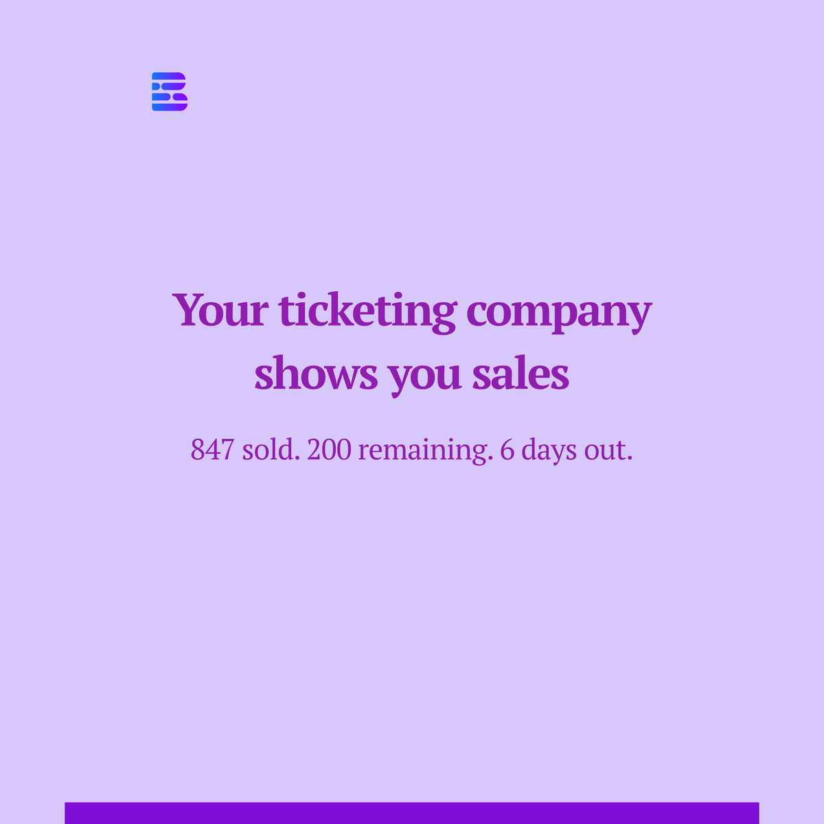 bookingagentapp's tweet photo. Ticketing platforms sell tickets.

They don’t tell you what should be sold.

Sales data is hindsight. Booking is strategy.

That’s where the real risk—and opportunity—lives. https://t.co/vsVxDrcxJD