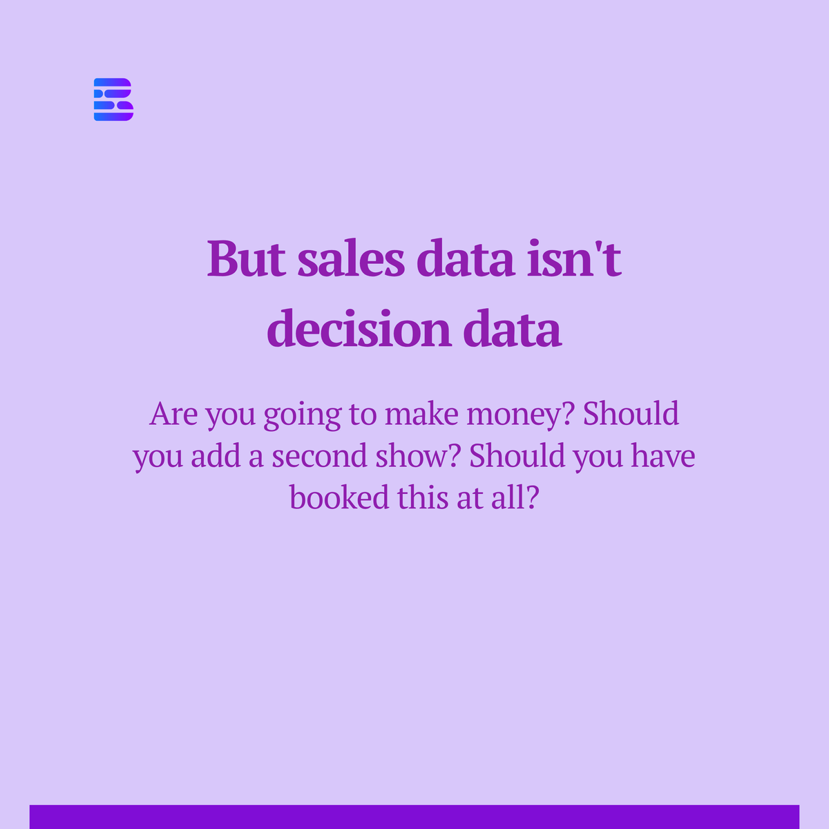 bookingagentapp's tweet photo. Ticketing platforms sell tickets.

They don’t tell you what should be sold.

Sales data is hindsight. Booking is strategy.

That’s where the real risk—and opportunity—lives. https://t.co/vsVxDrcxJD