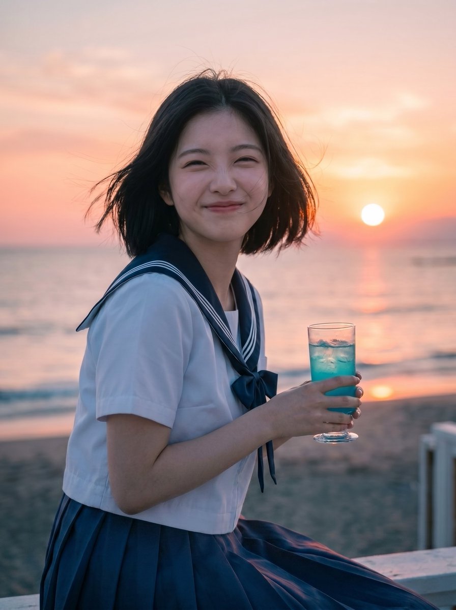 KOMINSHI_03's tweet image. みなさま、お疲れさまでした🌙
素敵な夕陽に癒されます✨
#aiartwork #aiart #aiportrait #女子高生 #스쿨룩 #夕陽 #マジックアワー