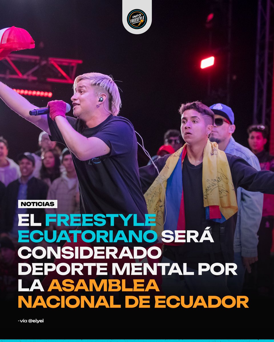 ¡El FREESTYLE será un DEPORTE MENTAL! 🇪🇨🤯

La Asamblea Nacional de Ecuador ha anunciado que considerará el freestyle como un deporte mental, convirtiéndose así en el primer país del mundo en hacerlo. 🎤

Este anuncio ha sido acompañado por un reconocimiento público a EiYei, CEO