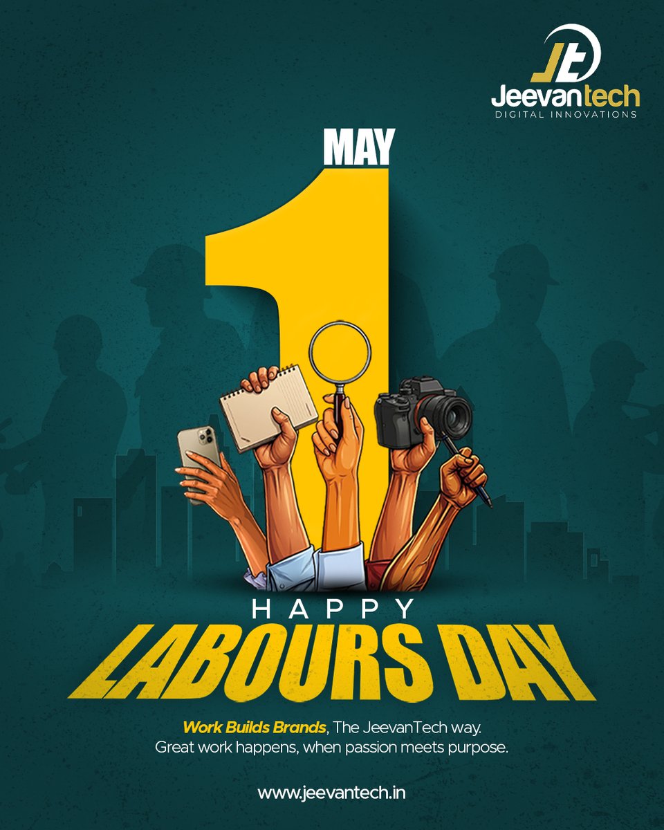 myjeevantech's tweet photo. Behind every great brand is hardworking hands. 💪
This Labour’s Day, we celebrate the people who turn ideas into impact.

Work Builds Brands — The JeevanTech Way.

Happy Labour’s Day!

#LaboursDay #WorkBuildsBrands #JeevanTech #DigitalGrowth #BrandBuilding #HardWorkPaysOff https://t.co/KjBj24gdvH