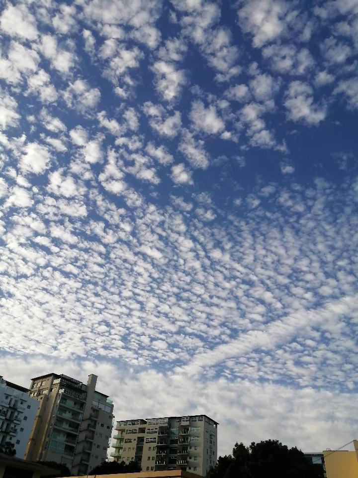 JeanSuriel's tweet photo. 🔴🔴TOMEN NOTA | Hoy se han formado estas espectaculares nubes "altocumulus floccus" en República Dominicana por la cercanía del frente frío número 38 y la influencia de la vaguada: esto es señal de inestabilidad en la atmósfera, señal de que podrían desarrollarse fuertes precipitaciones esta tarde en gran parte del país.

⚠️Son nubes medias con aspecto de pequeños penachos o copos de lana, a menudo con bases deshilachadas: se forman entre 3 y 7 kilómetros de altitud e indican inestabilidad atmosférica, presagiando a menudo tormentas o tiempo severo.

⚠️Para esta tarde se esperan precipitaciones significativas con ráfagas de viento, descargas eléctricas y posibles granizadas por la combinación de los fenómenos antes mencionados.

🔴¿Las vieron?

📽 santiagoverticalrd

📌9:31 AM | 29.4.2026

✅️ https://t.co/WlQFg167bk 
➡️ @AgendaClimatica 
▶️ https://t.co/OBEFwksFsW
