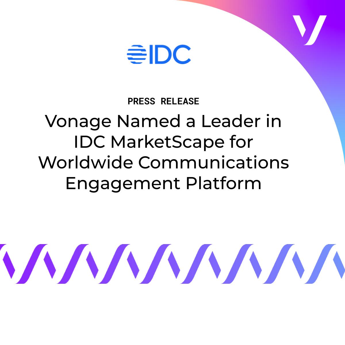 Vonage's tweet photo. 🚀 Vonage has been named a #Leader in the 2026 @IDC MarketScape for Worldwide Communications Engagement Platforms.

💡 The IDC MarketScape highlights Vonage's “portfolio has evolved to provide requisite omnichannel customer engagement, leverage #AI-driven personalization, and automation." 

🌎 The report goes on to say, “Most importantly, it has a global backbone and footprint that facilitate scale and reliability and the ability to meet enterprise requirements for compliance, security, and trust.”

📊 The outcome is clear: organizations are rethinking how they connect with customers and employees, and solutions that bring differentiated technologies that equip enterprises to deliver innovative, exceptional experiences are leading the way.

👉 Read more: https://t.co/gHnHar5ubL