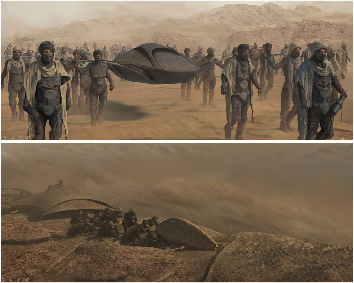 dunabrasil's tweet photo. A arte da cena em que os Fremen carregam o palanquim da Reverenda Madre Lady Jessica Atreides. O palanquim era comum em várias culturas e servia como meio de transporte para pessoas importantes ou que não podiam caminhar longas distâncias.
Arte de Kamen Anev. ⤵️ https://t.co/bAZRA0RJMY