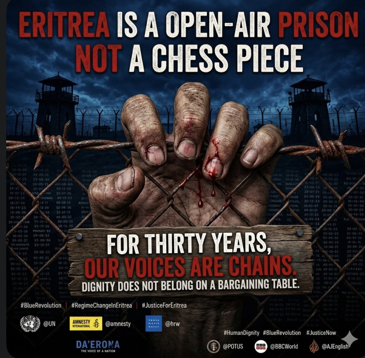 NhameduBrg3298's tweet image. History will remember this moment.
Not just the decisions made—
but the silence, the compromises, and the choices to look away.

Eritrea’s future does not belong to a regime.
It belongs to its people.

And that future is coming.

#JusticeForEritrea #Freedom #BlueRevolution