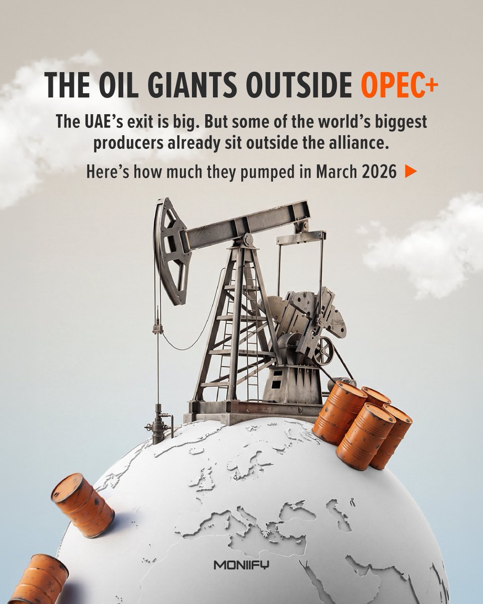MoniifyBusiness's tweet image. The UAE has walked away from OPEC and OPEC+. But some big petroleum producers have always sat outside this group. ⛽ 🌍   

#UnitedArabEmirates #UAE #OPEC #Oil #Markets