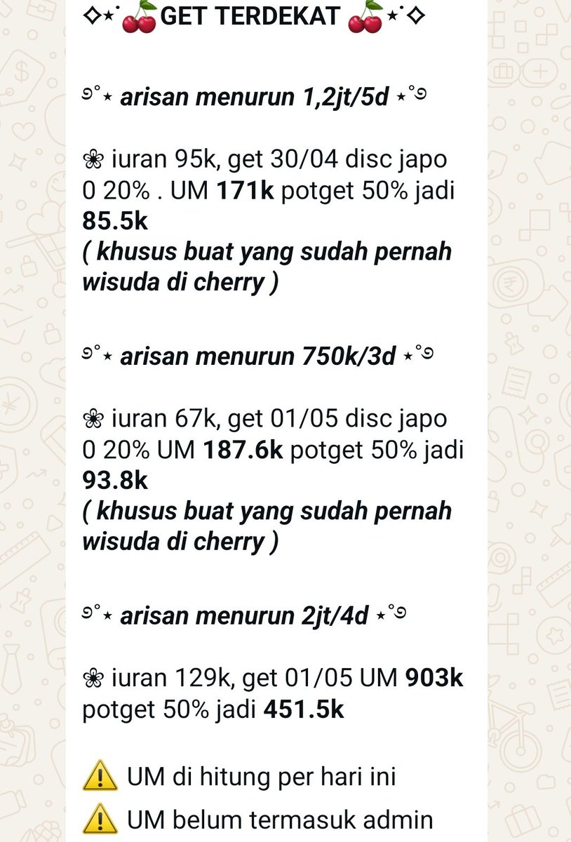 Arisan By cherry. tweet media
