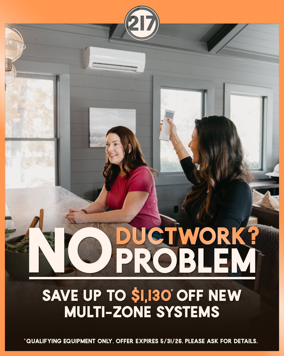 217_inc's tweet photo. Too hot? 🥵 Too cold? 🥶 No ductwork? 🤔
Ductless systems could be your answer! 🤩 https://t.co/kOFoGCNEcd