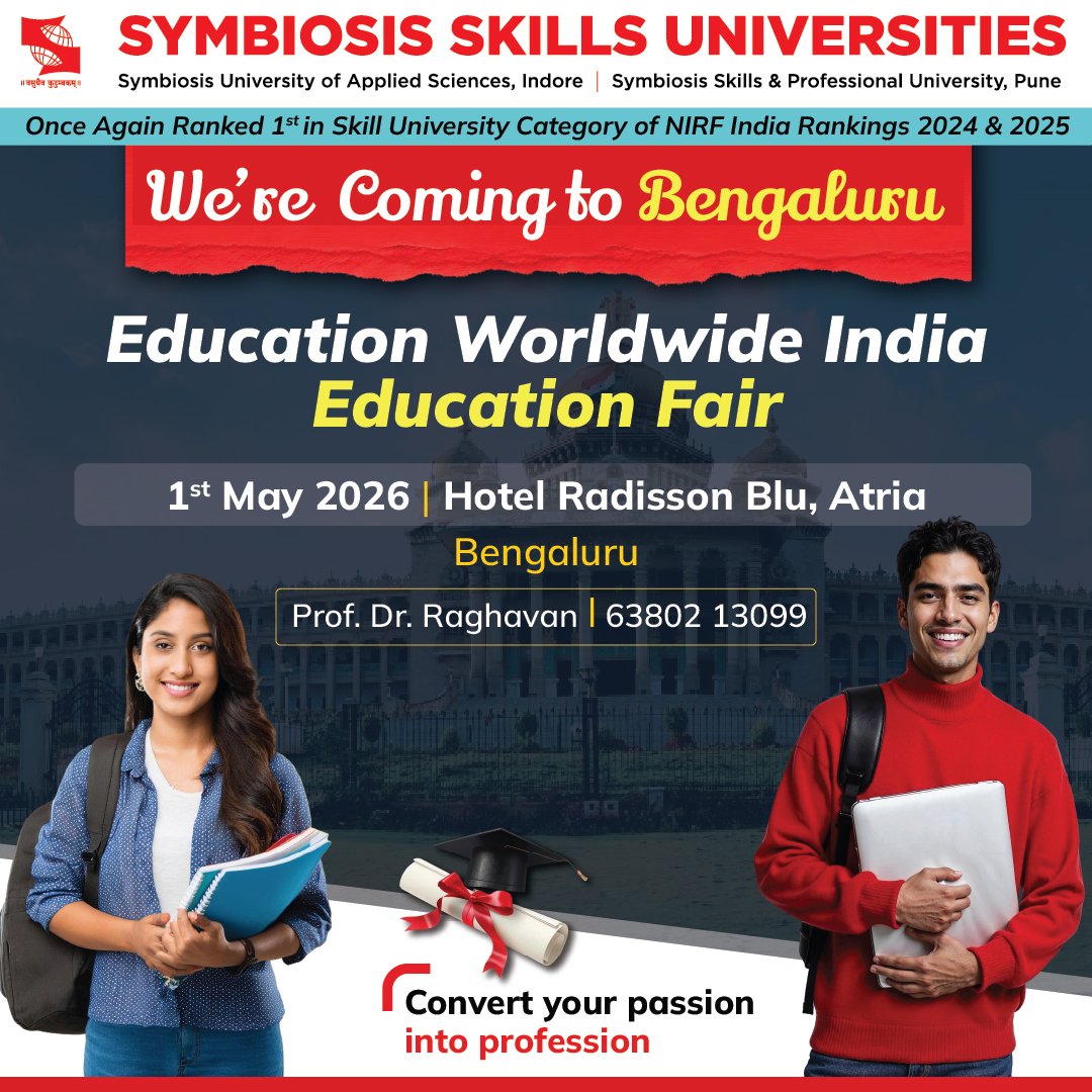 RSantha2's tweet photo. Visit us on 1st May 2026 in Bengaluru.   https://t.co/G8KOmQMidQ

#symbiosis #skills #postgraduate  #postgraduation #Undergraduate #education #karnataka #bengaluru #bangalore https://t.co/b7MTobwIFz