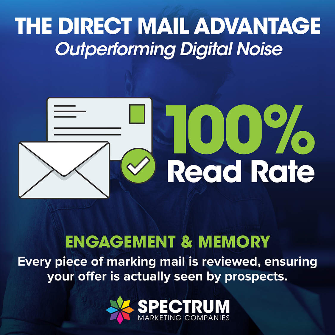 spectrummc's tweet photo. In a crowded digital landscape, direct mail stands out with near 100% read rates, ensuring your message is seen instead of skipped, filtered, or buried.

Read more: https://t.co/8IJUM8v93c 

#DirectMail #digitalnoise #directmarketing #MailWorks #WeAreDirect #SpectrumMarketing https://t.co/VBZi93PG5e