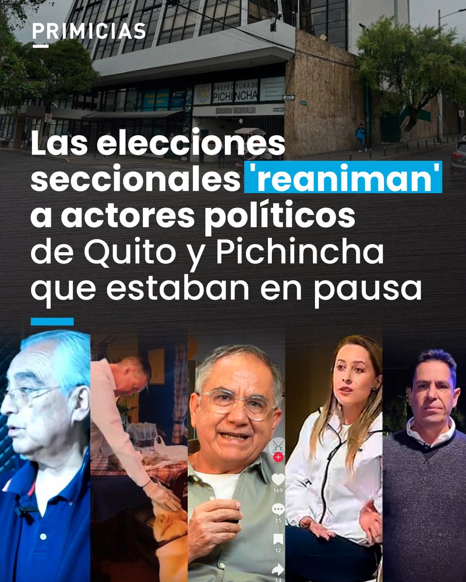 Primicias's tweet photo. Anteriores alcaldes, prefectos y asambleístas regresan a la palestra con la cercanía de las seccionales. Las redes sociales son la principal plataforma que usan para ser recordados. https://t.co/UE9FUo1L8G https://t.co/LRMEJmrwiP