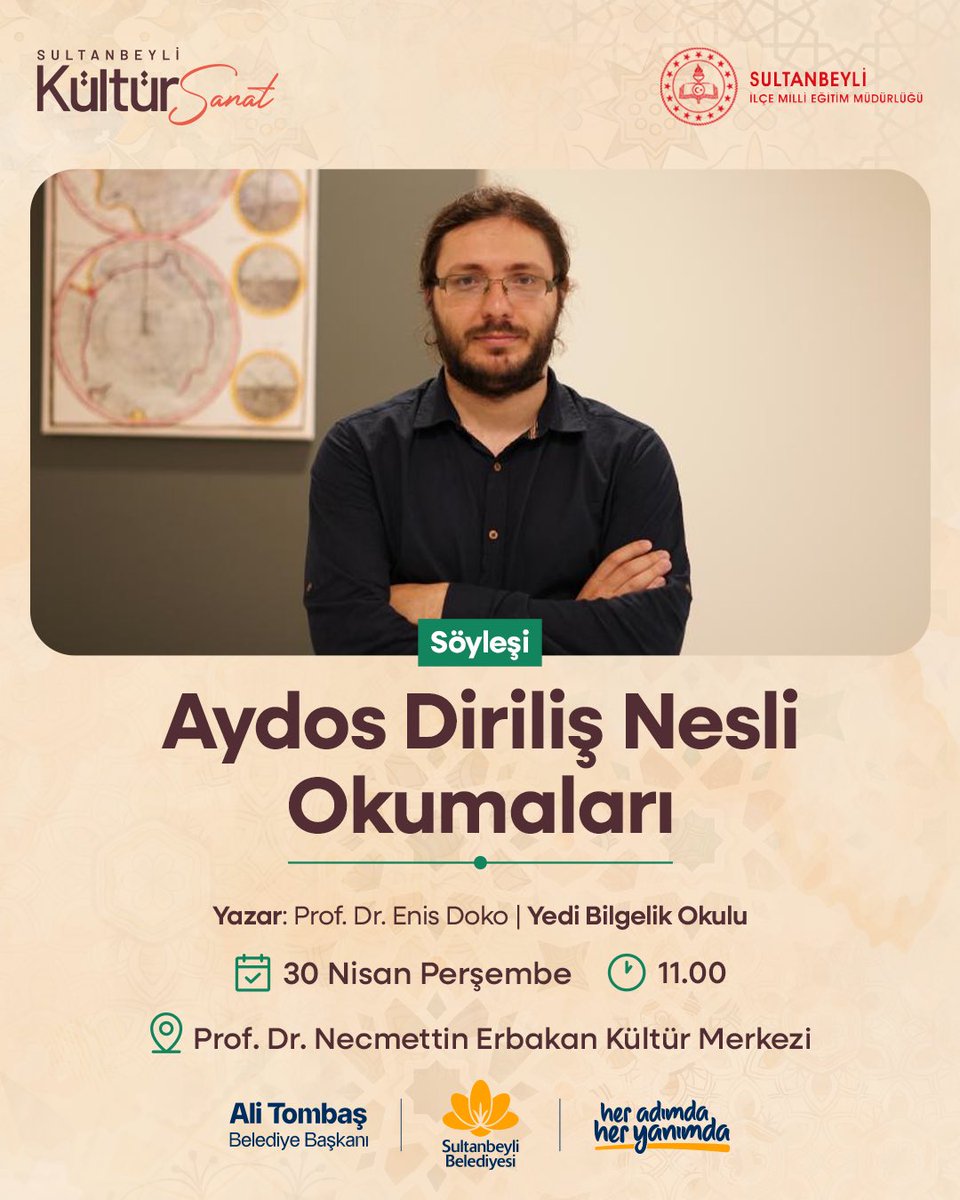 “Aydos Diriliş Nesli Okumaları” kapsamında Prof. Dr. Enis Doko konuğumuz oluyor. 📚

Söyleşi programımıza bekleriz.

📆30 Nisan Perşembe
🕚11.00
📍Prof. Dr. Necmettin Erbakan Kültür Merkezi