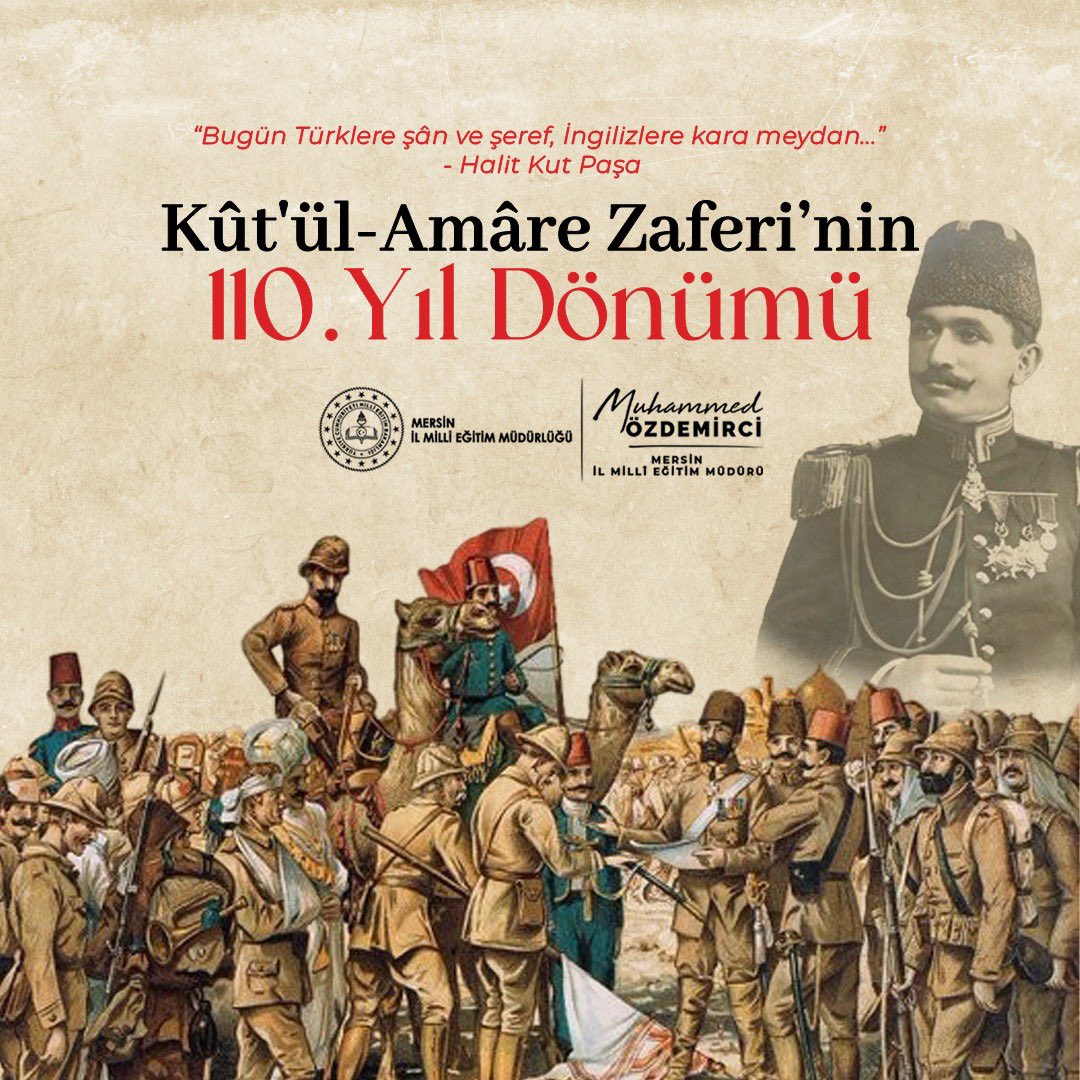 Muhammed0744's tweet photo. Kût’ül Amâre Zaferi; milletimizin azim ve inancının tarih sahnesindeki en güçlü yansımalarından biridir. Geçmişimizi doğru anlamak ve yeni nesillere aktarmak, geleceğimizi sağlam temeller üzerine inşa etmenin en önemli kaynağıdır. Bu büyük zafer; ecdadımızın kararlılığını ve vatan sevgisini gelecek kuşaklara ilham olarak taşımaya devam edecektir.
Başta Halil Kut Paşa olmak üzere tüm şehitlerimizi saygı ve rahmetle yâd ediyorum.
