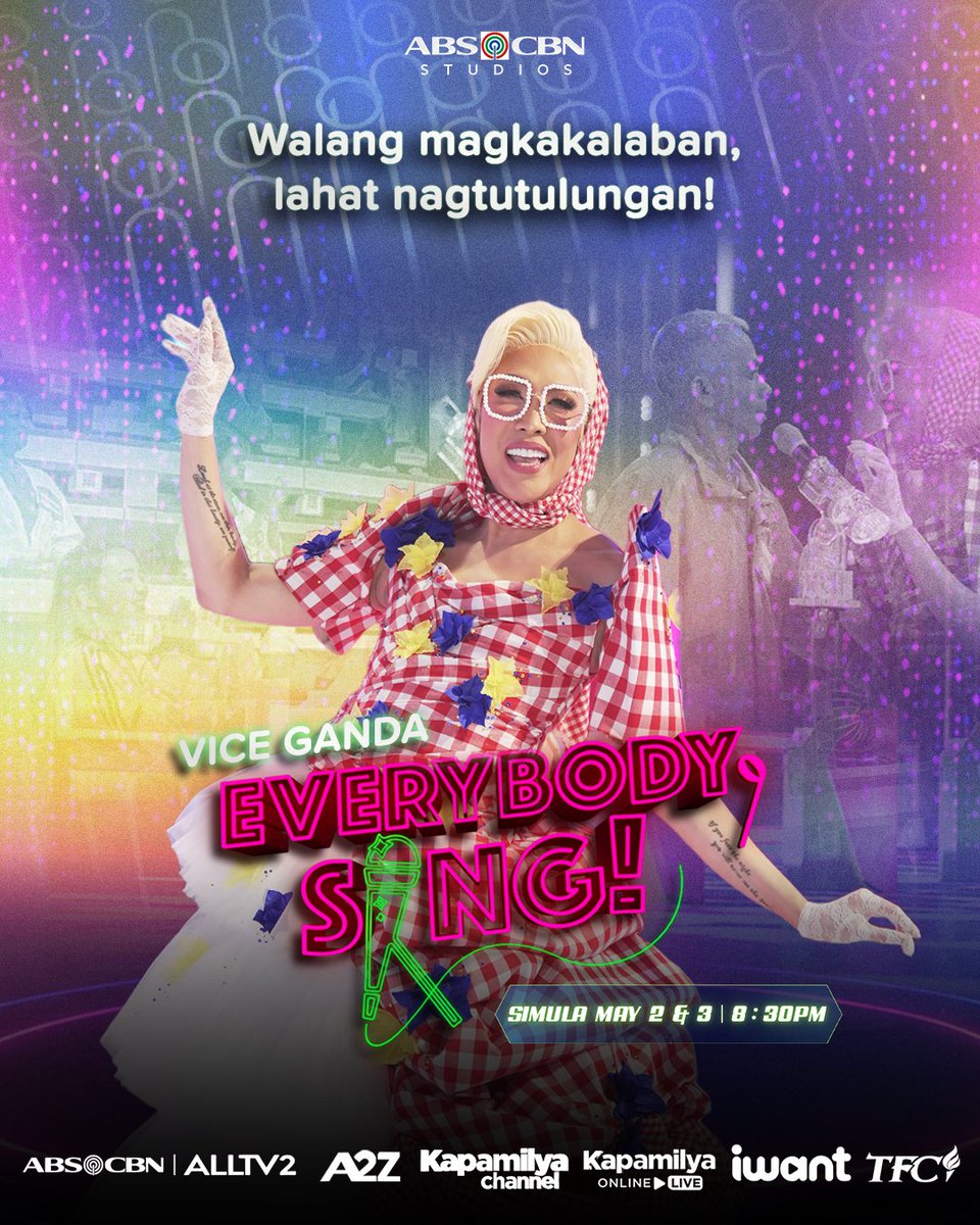 drjarinadgpi's tweet image. WALANG MAGKAKALABAN, LAHAT NG NAGTUTULUNGAN!  
3 days to go! handa na ba ang EVERYBODY para sa weekend singing party? 🎉

#ABSCBN #ABSCBNEntertainment #DMJCreativeProduction #EverybodySing #ViceGanda