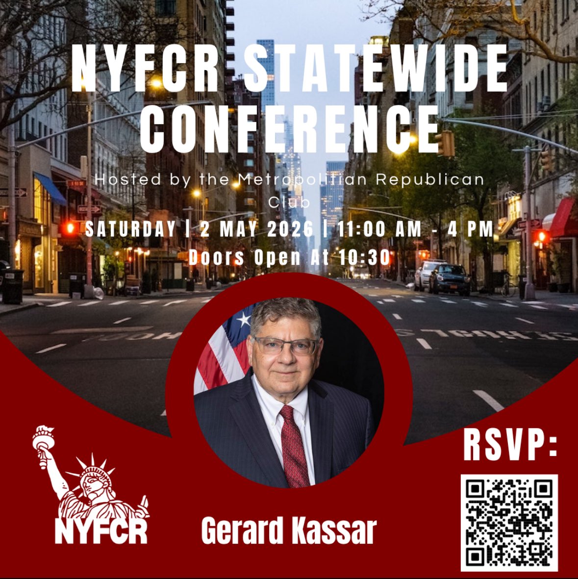 NYFCRs's tweet photo. We are excited to announce our fourth confirmed speaker, New York Conservative Party Chairman Gerard Kassar. 

Gerard Kassar is a longtime figure in New York conservative politics and we are elated to have him join us!

More about him in the comments; https://t.co/FpwzP3ivck