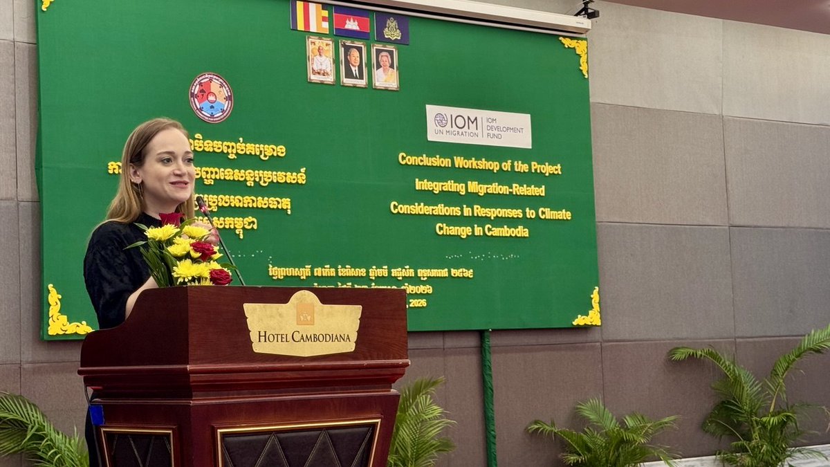 IOMCambodia's tweet image. Climate change is already reshaping lives in Cambodia. Rural families are increasingly turning to migration to cope. With IOM support, efforts are underway to better reflect migration in climate planning, as a project closed on 23 April 2026. #IOMCambodia #ClimateChange