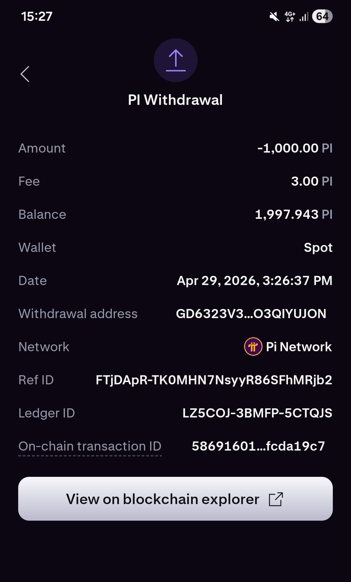 muradifs's tweet image. 1,000 PI moved. 3 PI fee paid. Some see a transaction; I see the beginning of a new era in CEX liquidity. Don't underestimate the value of what you're holding—or what you're spending on fees. The math will look very different in 2027. 🥧🔥 #PiNetwork #Crypto #Web3  #kraken