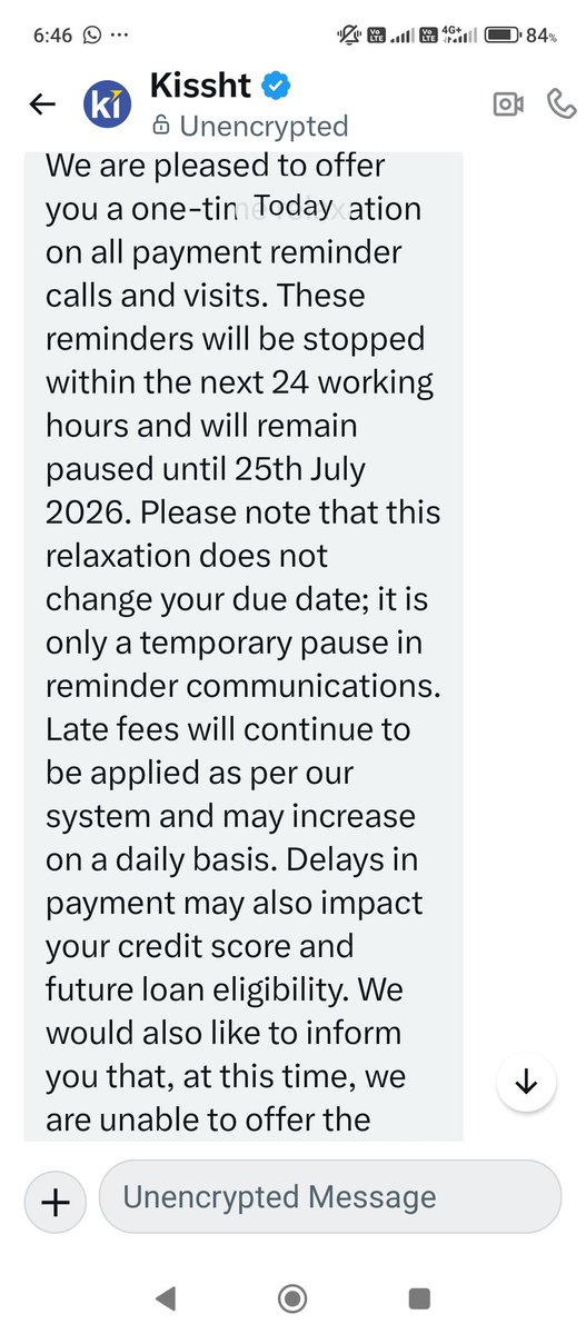 gravitiwari333's tweet image. @Kissht_EMI Despite written assurance of no calls till 25 July 2026 (Ring loan), I received multiple abusive recovery calls today.

Clear harassment &amp;amp; RBI guideline violation. Proofs available.

@RBI @RBI_Ombudsman @Kissht #RingApp @jagograhakjago