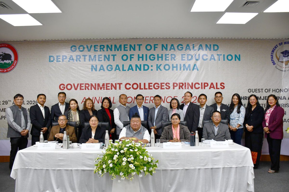 HEDNagaland's tweet photo. The Directorate of Higher Education, Nagaland successfully organized the One-day Government College Principals’ Annual Conference, bringing together Principals from all 17 Government Colleges across the state.
During the programme, Departmental Meritorious Awards were  presented to 4 faculty members and 3 ministerial staff in recognition of their excellent contributions in their institutional performance. The awards aims to motivate colleges to adopt best practices in teaching, governance and employee support systems, while encouraging the colleges towards academic excellence and holistic development.

The conference concluded with a reaffirmation of the Department’s commitment to fostering quality higher education and collaborative institutional growth in Nagaland through sustained innovation, accountability and shared vision.
@AlongImna @dpradhanbjp @VLovitolysema @Neiphiu_Rio @EduMinOfIndia @mygovindia @MyGovNagaland @CmoNagaland