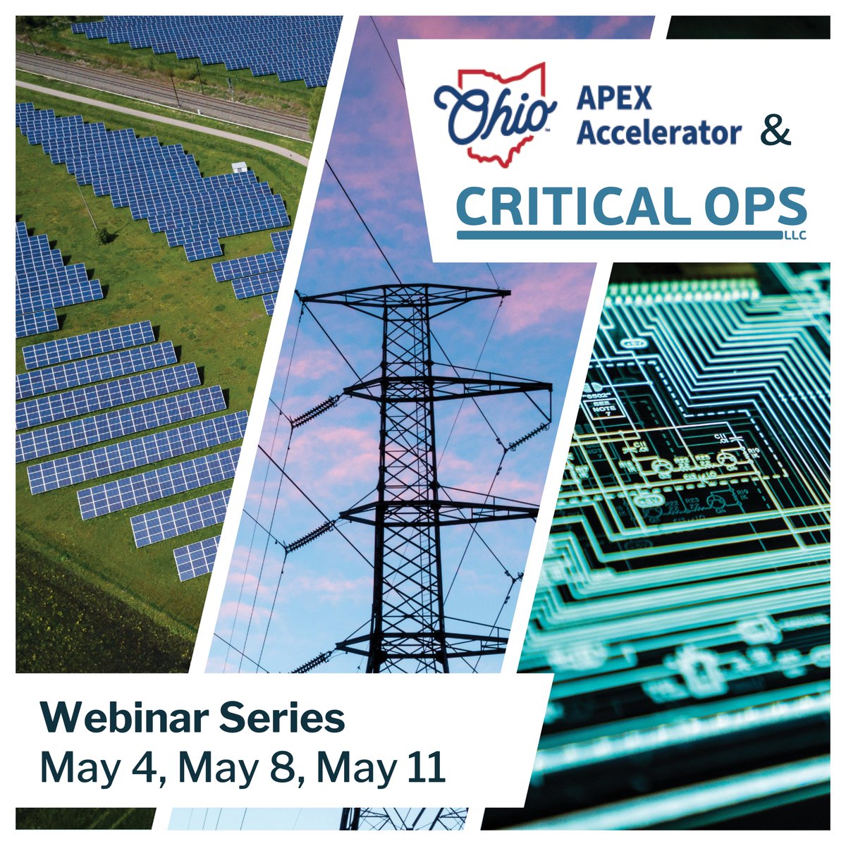 criticalops's tweet photo. Critical infrastructure is evolving. So are we.

CIM 2026 is moving from an in-person event to a virtual webinar series to bring these critical conversations to more people, faster. The mission hasn’t changed.

We’re kicking things off in coordination with the @OhioDevelopment APEX Accelerator with three strong sessions:

May 4 | 11 AM: The Future of Energy: Microgrids, Nuclear, and What Comes Next
Brigadier General Michael “Apollo” Lovell, USAF (Ret.) and Michael Benson, (Co-Owner, Command Consulting LLC) examine the consequences of inaction and what it looks like to treat infrastructure as a strategic advantage through microgrids, electrification, resilience planning, and dual-use design.

May 8 | 10 AM: From Innovation to Implementation: Waste-to-Energy in Practice
Tom Ondrejicka, President and CEO of W2E Americas, focuses on scalable approaches to energy and waste challenges, grounded in real-world execution and economics.
May 11 | 10 AM: Ask Your C3PAO: CMMC, Cybersecurity, and the Cost of Compliance

Chris Haigh, CEO of Meerkat Cyber LLC (C3PAO), breaks down what it actually takes to prepare for certification, pass an assessment, and maintain compliance.

All sessions are free.

Ready to join? Register here and sign up to get notified about the full series: https://t.co/yQnaj6XuDk