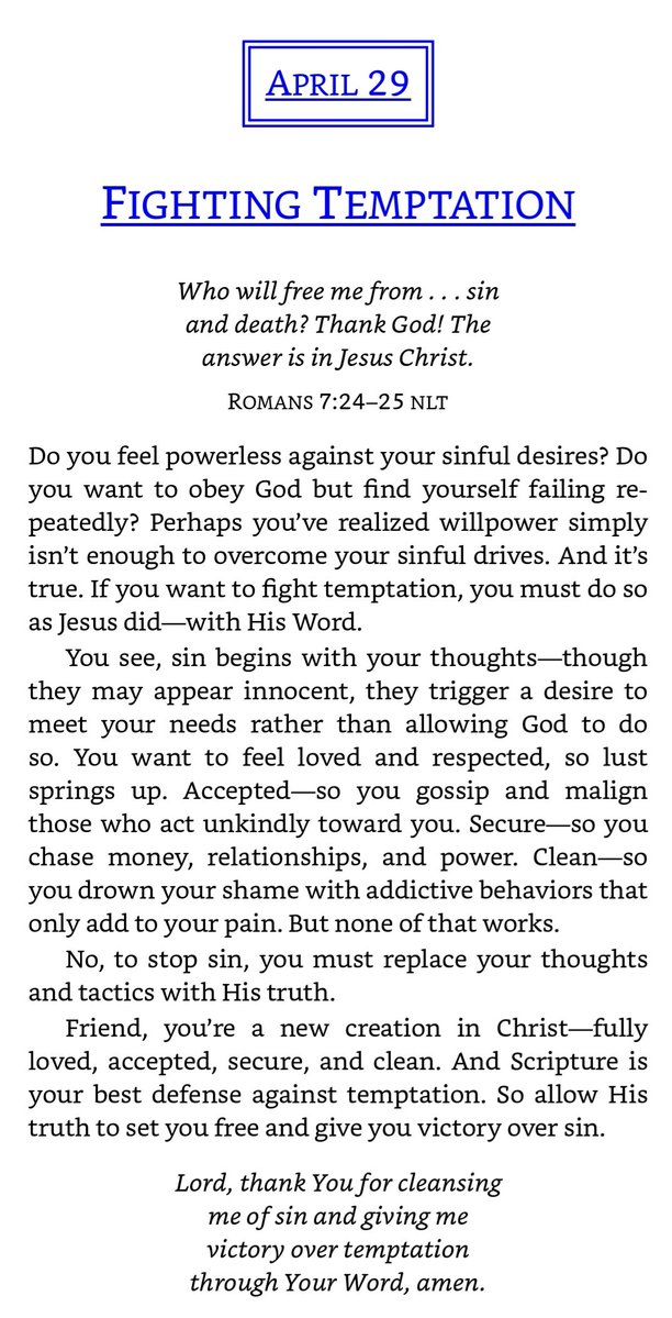 jilliej26's tweet image. In His presence . . . find victory over temptation. - Charles F. Stanley

#everydayinhispresence #devotional #charlesstanley #readgodsword #victoryovertemptation