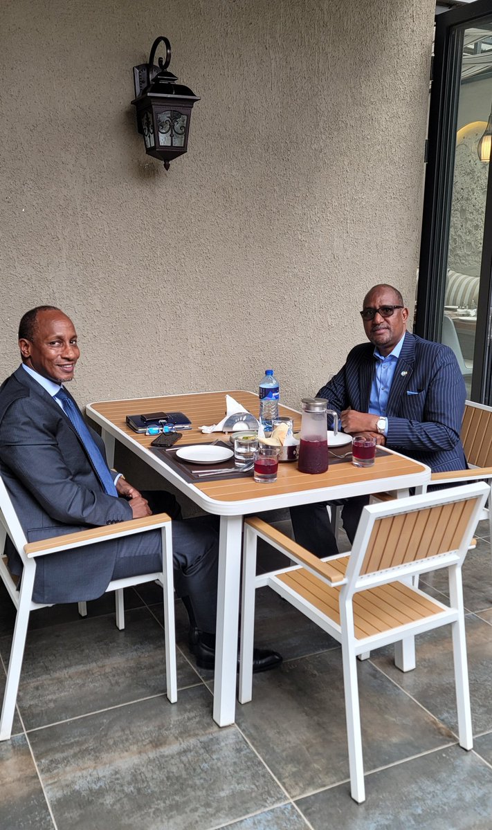 ASHAKURHUSSEIN's tweet photo. Earlier this afternoon, I had the pleasure of hosting my colleague and good friend, Ambassador Isaac Njenga @Amb_IsaacNjenga, our immediate former High Commissioner to the United Republic of #Tanzania 🇹🇿, for a de-brief aka 'Downloading' session around a working lunch. 

Balozi Isaac had an incredibly successful tour of duty in Dar-Es-Salaam, where he not only looked after the all-important #Kenya 🇰🇪 - #Tanzania 🇹🇿 bilateral file, but he also was responsible for driving Kenya's regional integration agenda within the East African Community @jumuiya.

I wish my good friend all the very best in his current new tasks, and all the future endeavors that lie ahead. 🙏🏿

Karibu sana #Nairobi, my friend. 

@ForeignOfficeKE
@Kenyahc_tz
@KenyainArusha