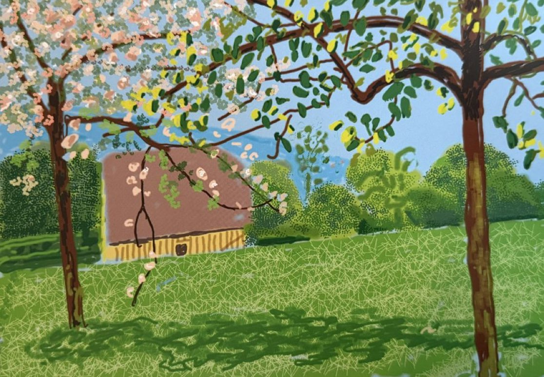 AnaPort_2's tweet image. Art by contemporary British artist David Hockney.
#art #painting #Spring  🌿🌸🌼