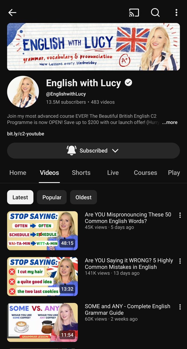 FelStudy04's tweet image. recommen youtube channel for learn english🤩
if you any recommen, please reply on comment. Thank youu

#langtw #study #englishlanguage