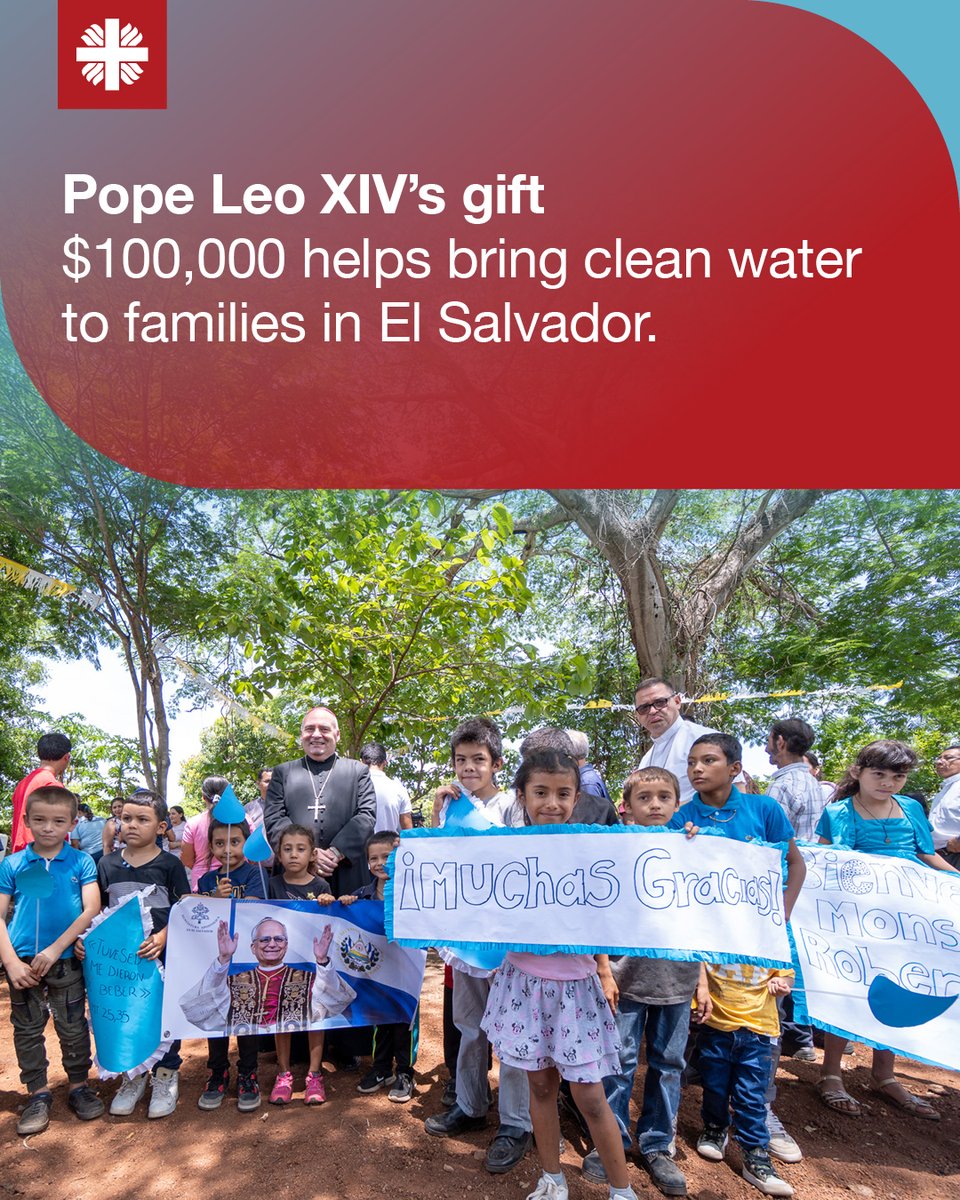 iamCARITAS's tweet image. Pope Leo XIV’s gift is helping bring hope and safer water to rural El Salvador. Agua Segura, with @CatholicRelief  is building systems communities can rely on. 10,000 families will be reached. bit.ly/4w51f4q

#CleanWater #ElSalvador