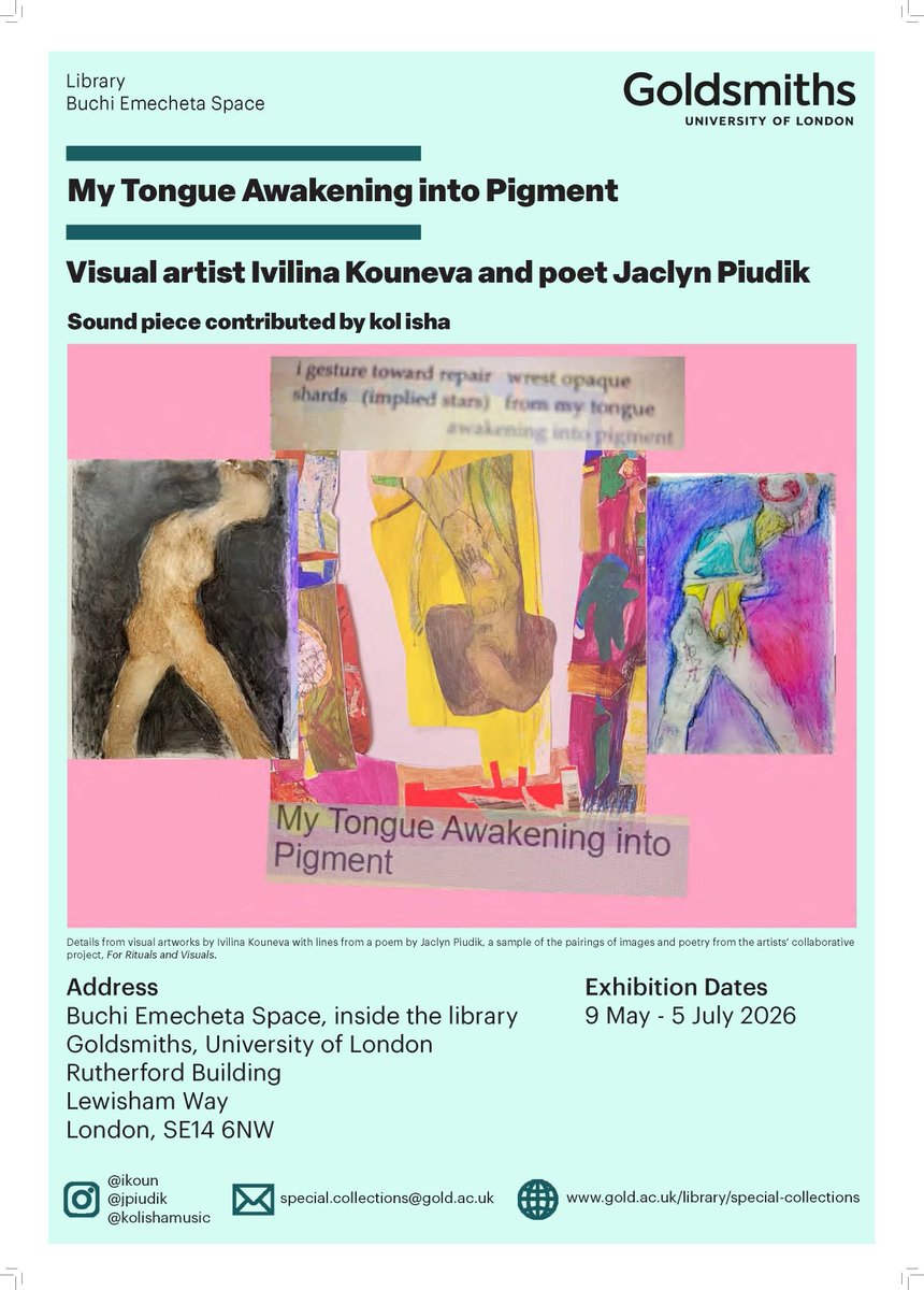 IcefloeP's tweet image. If you happen to be in LONDON UK. starting May 9th 2026 - do check out what shall prove to be an amazing collaborative #exhibition by Ice Floe contributor @jpiudik #poetry &amp;amp; Ivilina Kouneva #art #hybrid We published some of this duo's pieces in an Ice Floe feature. Congrats !💐