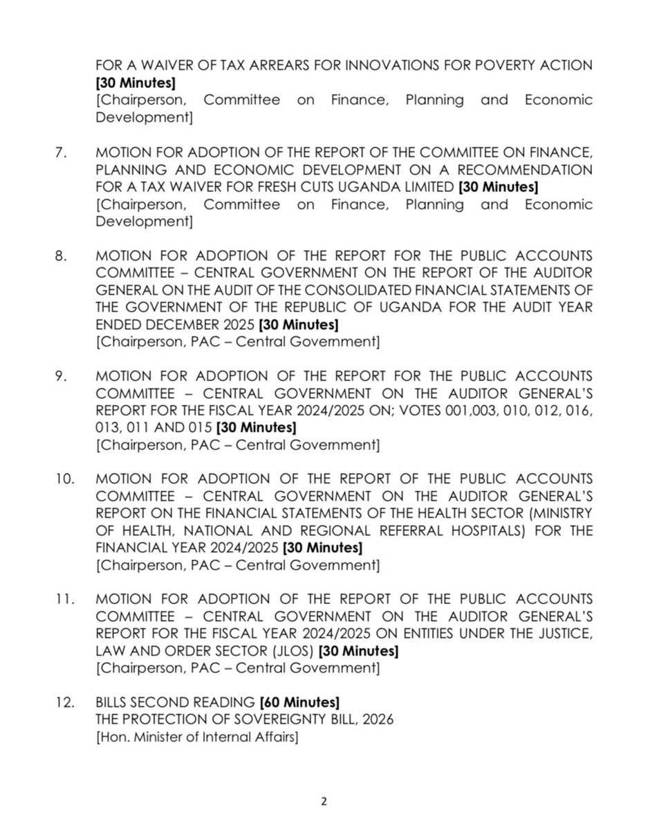 Parliament of Uganda tweet media