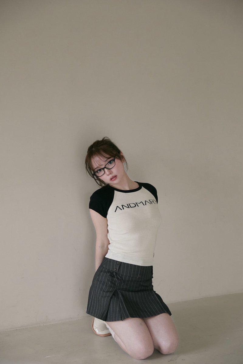 Mary logo knit tops color ivory/beige ¥7700-tax in 胸元のロゴと
