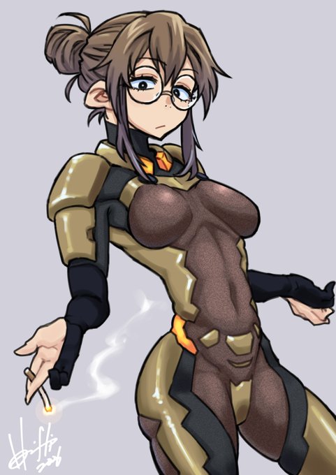 リクエストで描かせていただいた、普段着なさそうな
お召し物の探偵さん👓🚬 