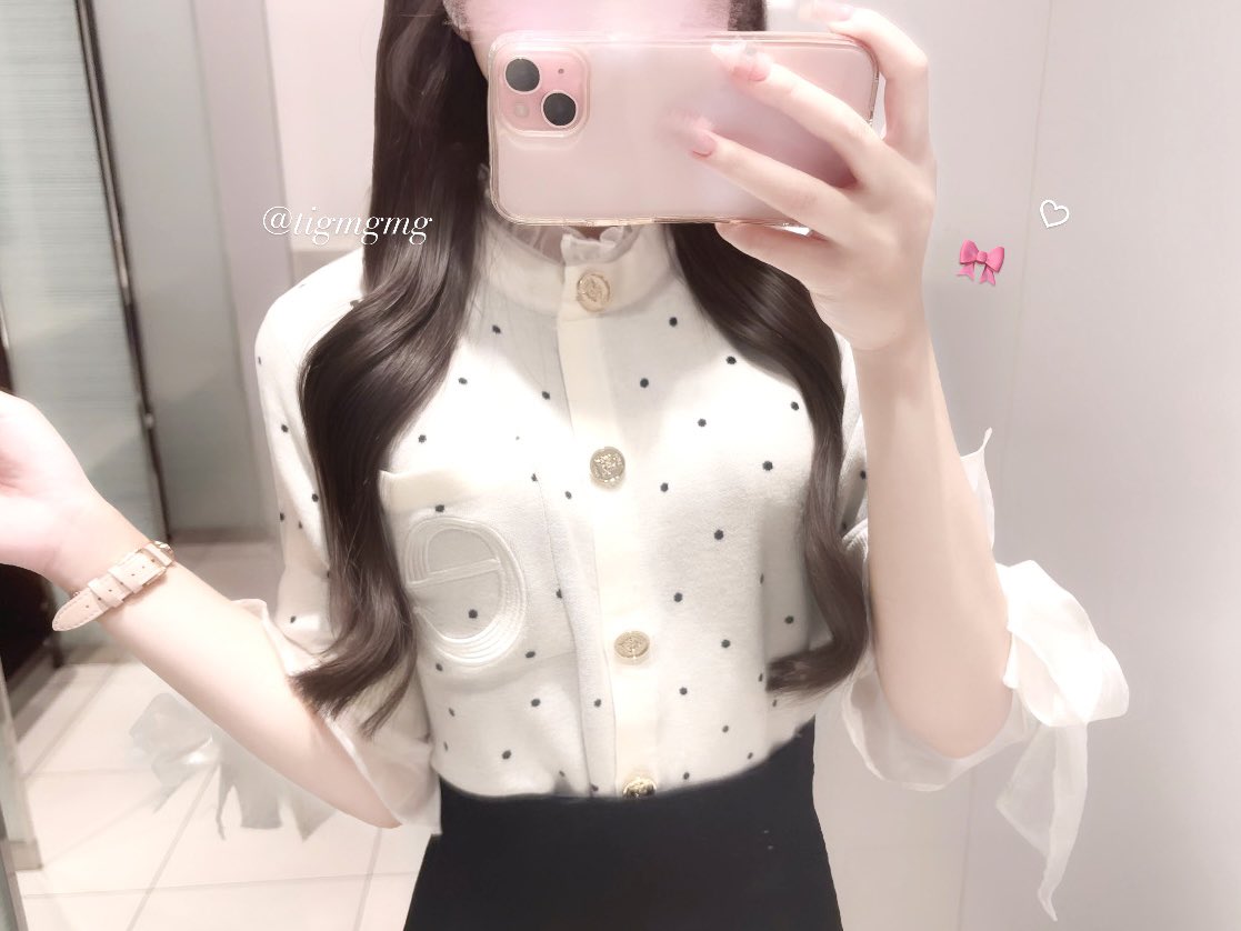 ☆*様 eimyカーディガン ドット エイミーイストワール EIMY ISTOIRE Attached collar ニット