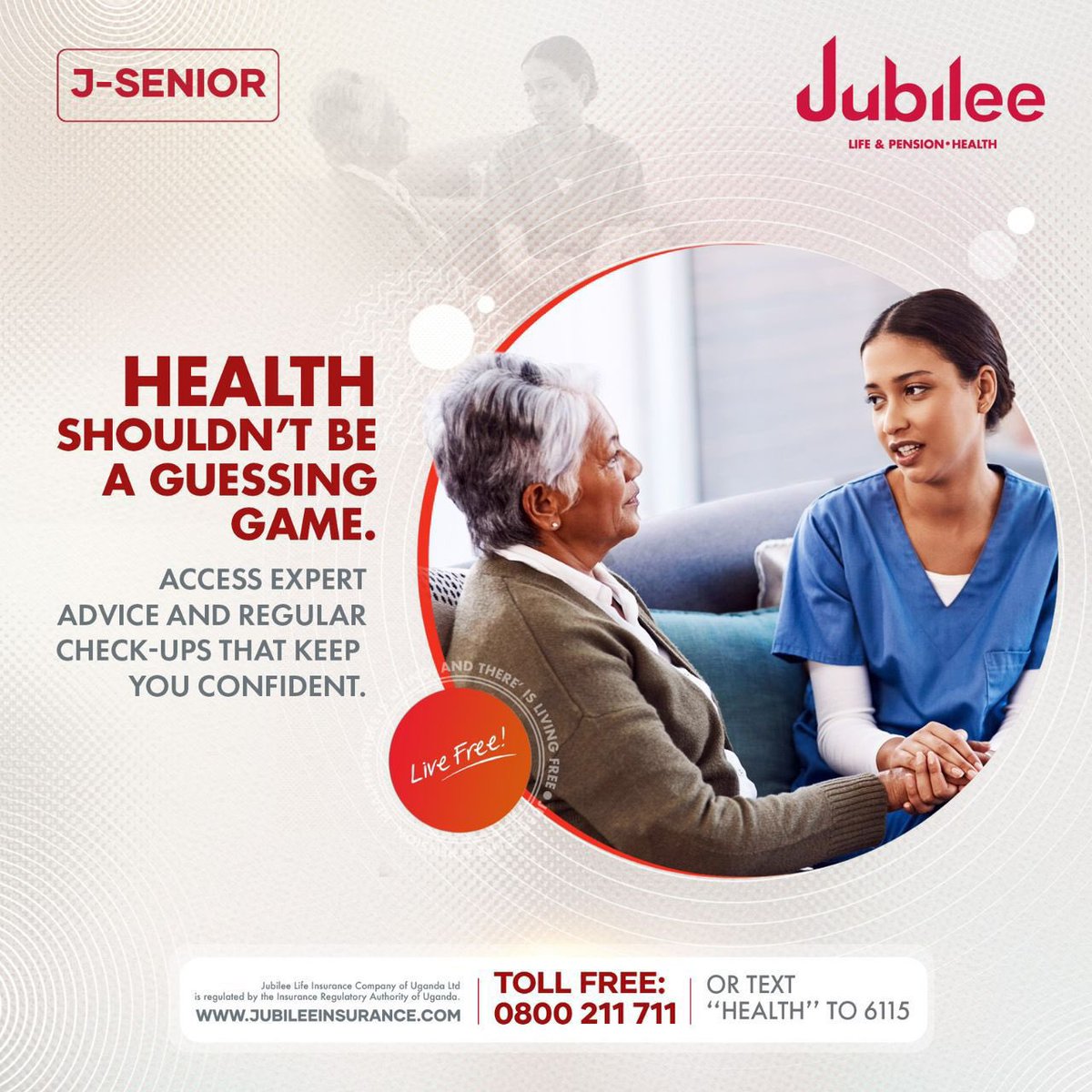 AherezaJanice's tweet photo. Because your health matters at every age. 

J-Senior offers expert care and regular medical check-ups so you can live confidently and freely.

Call 0800 211 711 for more information.
#JubileeInsuranceUG https://t.co/3Spj5AgN0o