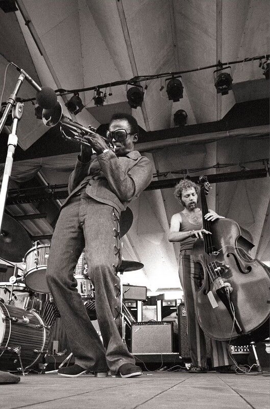 djmarkfarina's tweet image. Miles Davis, Newport, 1969. Photo by Andrew Sacks.