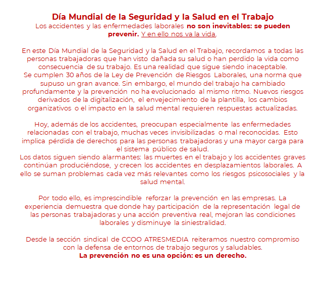 CCOO Atresmedia tweet media