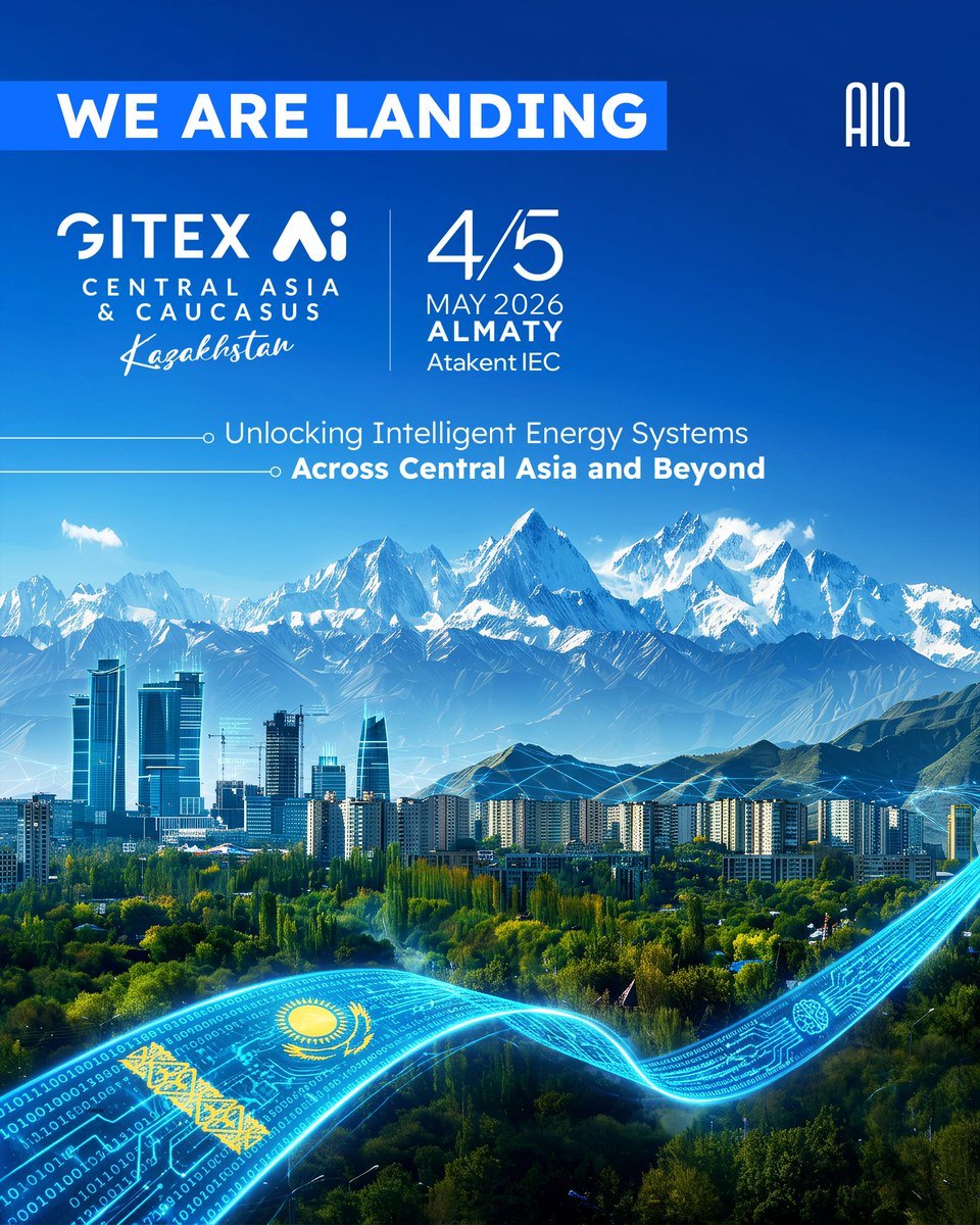 AiqIntelligence's tweet photo. AIQ will be present at the inaugural #GITEXAIKAZAKHSTAN, the region’s largest event for tech, startups, and digital investment, demonstrating how industrial AI is enabling smarter, more efficient energy systems at scale.

📍 Visit us at Stand H11-B30 https://t.co/nmmDVirpTC