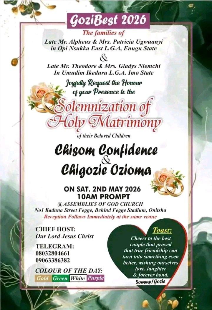 Kingsurchman101's tweet photo. You are warmly invited to celebrate the wedding of this Gunners family.

come one, come all.♥️🤍
Congratulations boss 🎊🎈 https://t.co/qKH4Zai6St