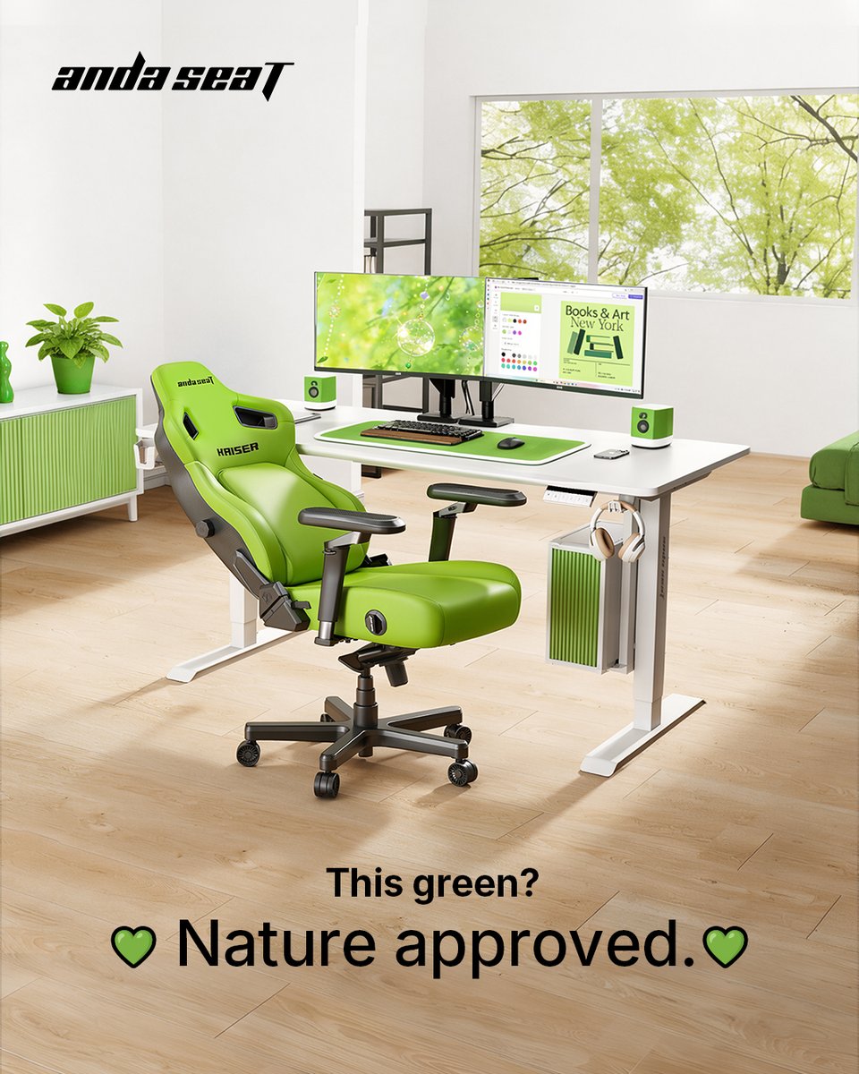 andaseatchair's tweet image. Surrounded by green never felt this comfy. 🌿💚

#andaseat #gamer #gamingchair #ergonomic #kaiser4 #comfort #officechair #ergonomicchair #lumbarsupport