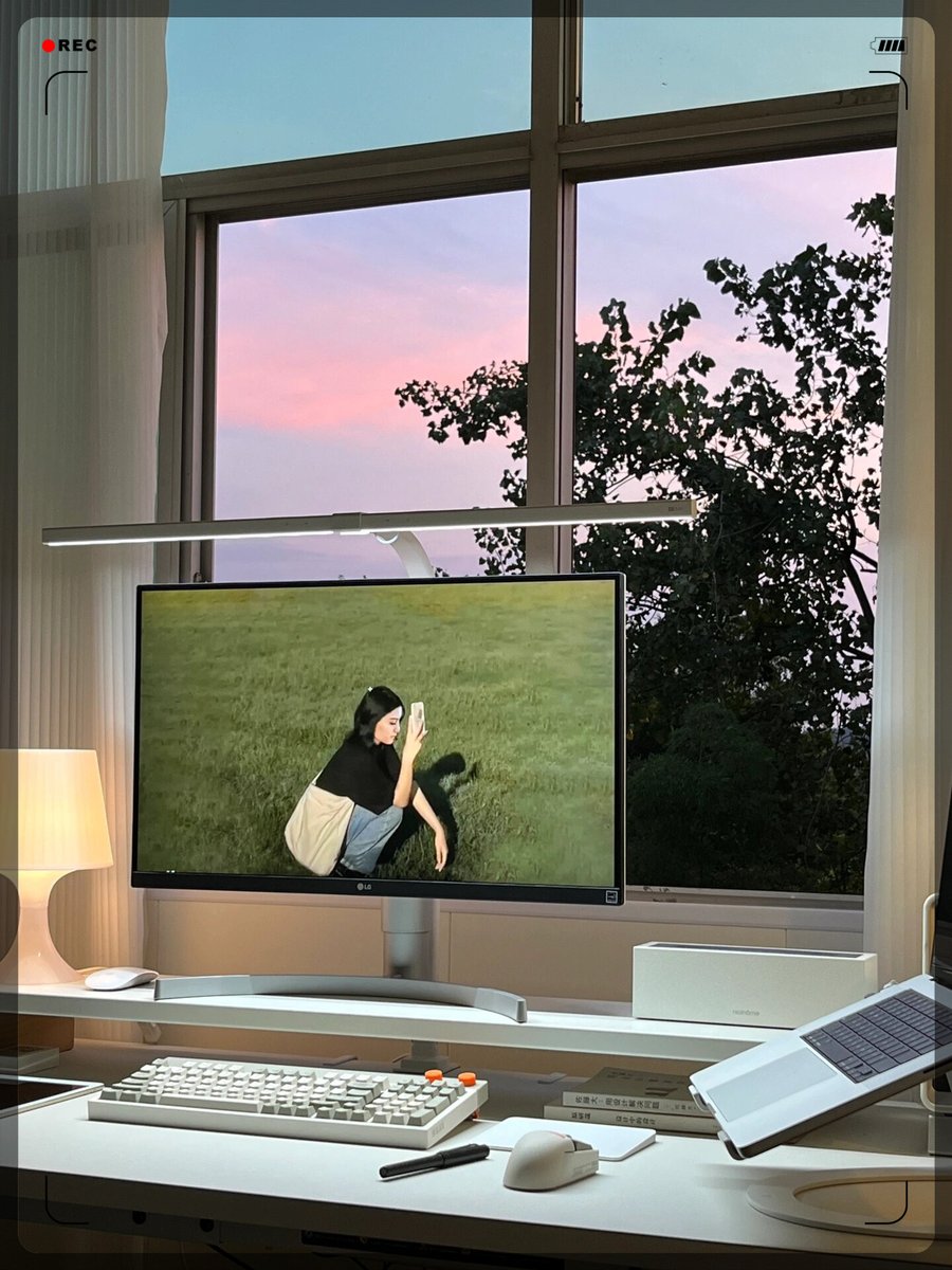 krenakarore's tweet image. Stuck at desk after hours, coffee in hand, but this sunset’s a nice little reward  #OvertimeVibes #WorkLifeBalance(ish)