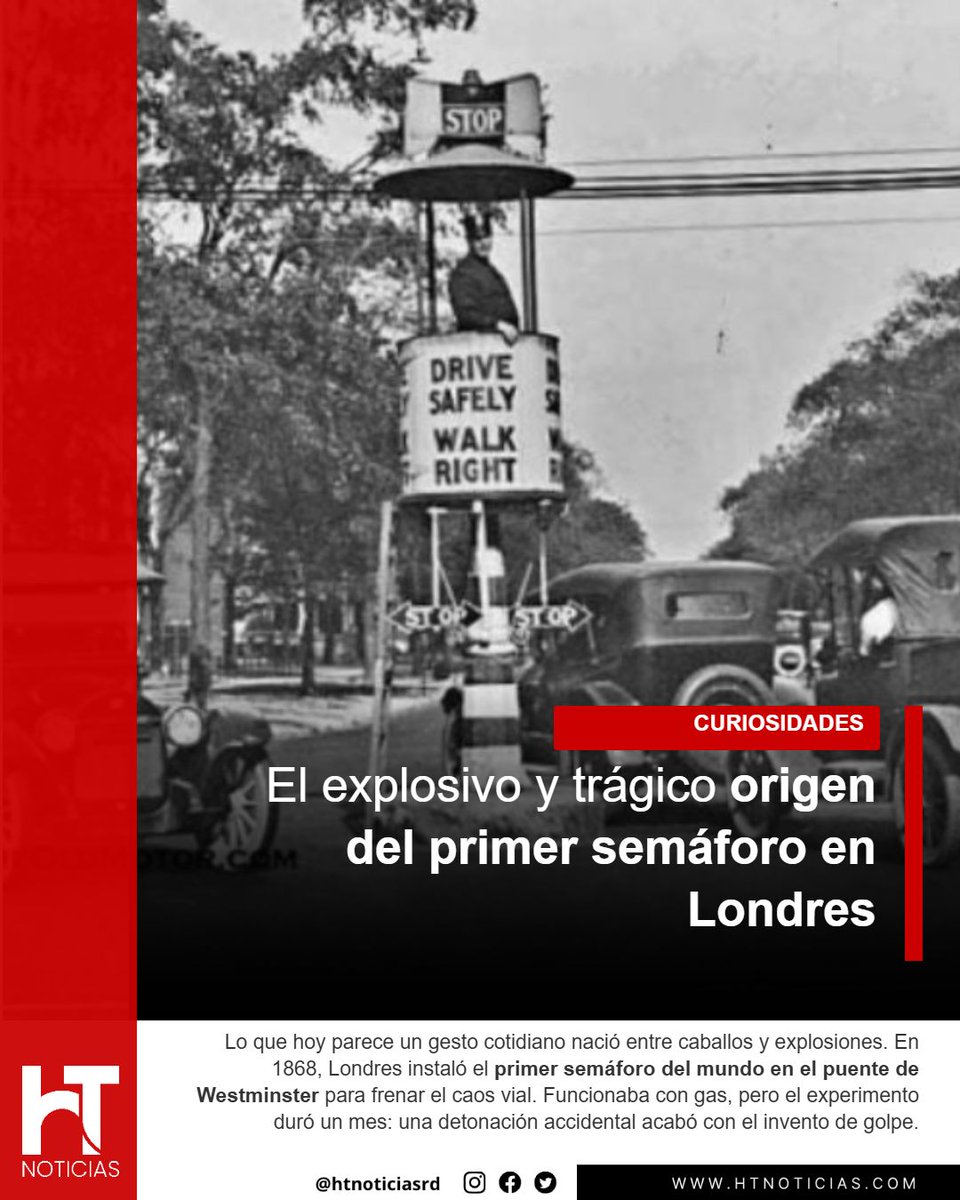 htnoticiasdo's tweet image. | El explosivo y trágico origen del primer semáforo en Londres

➡️ tinyurl.com/24ycsn69

#actualidad #semaforo #gas #curiosidades #htnoticias