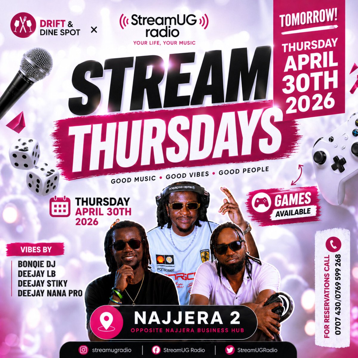 StreamUGRadio's tweet image. It’s happening TOMORROW! 🚨
Pull up for vibes, games &amp;amp; nonstop music 🎶
📍 Najjera 2
Don’t miss out!
#GoodVibesOnly #StreamUG
