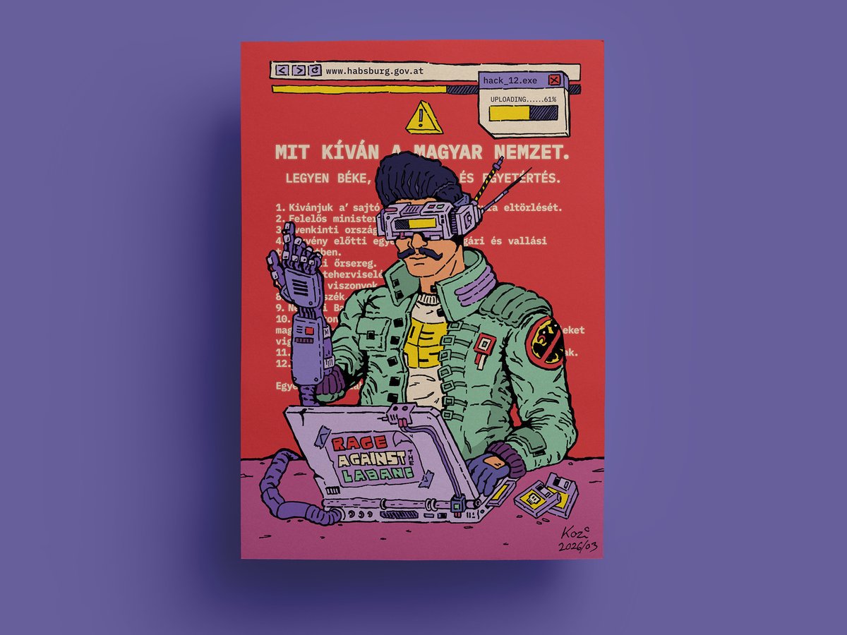 kozidesign's tweet photo. Cyberpunk Freedom Fighter – Artwork for Budapest Comic Con 2026 by Kozi Design // Viktor Kozmajer https://t.co/JbRkgu3oG6

Check my new #cyberpunk shot on #dribbble ;)

#petőfi #cyber #traditionalart #bcc2026 https://t.co/9kwsbPEgX8