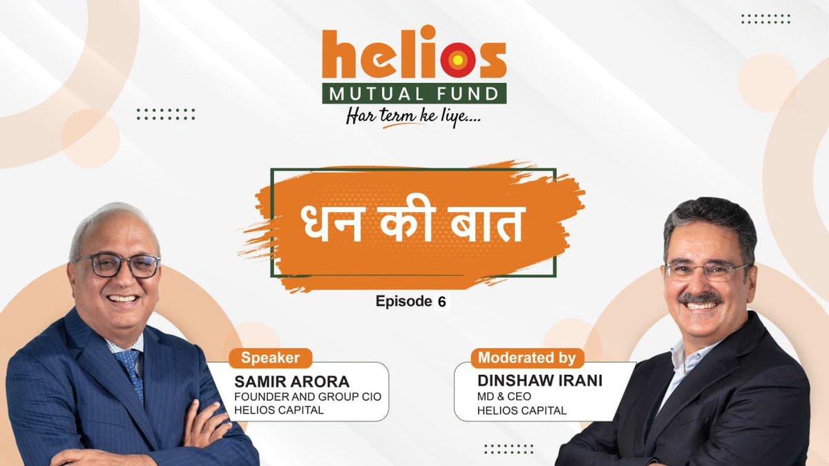 heliosMF's tweet photo. In our latest episode of Dhan Ki Baat, Samir Arora - Founder of Helios Capital, and Dinshaw Irani - MD & CEO of Helios India, discuss the strategy behind our timely exit from the IT sector, a move driven by our Elimination Investment Philosophy.
From the rise of Global Capability Centers to navigating oil and currency headwinds, we’re breaking down the data that matters. Plus, find out why we believe flexibility, not rigidity, is the secret to long-term fund management. Watch the full conversation to see where we’re spotting the next growth triggers!

Watch in Hindi: https://t.co/fp84Vd4Afo
Watch in English: https://t.co/zhz76OHVeD

#HeliosMutualFund #MarketInsights #DhanKiBaat #EliminationInvesting #MarketOutlook