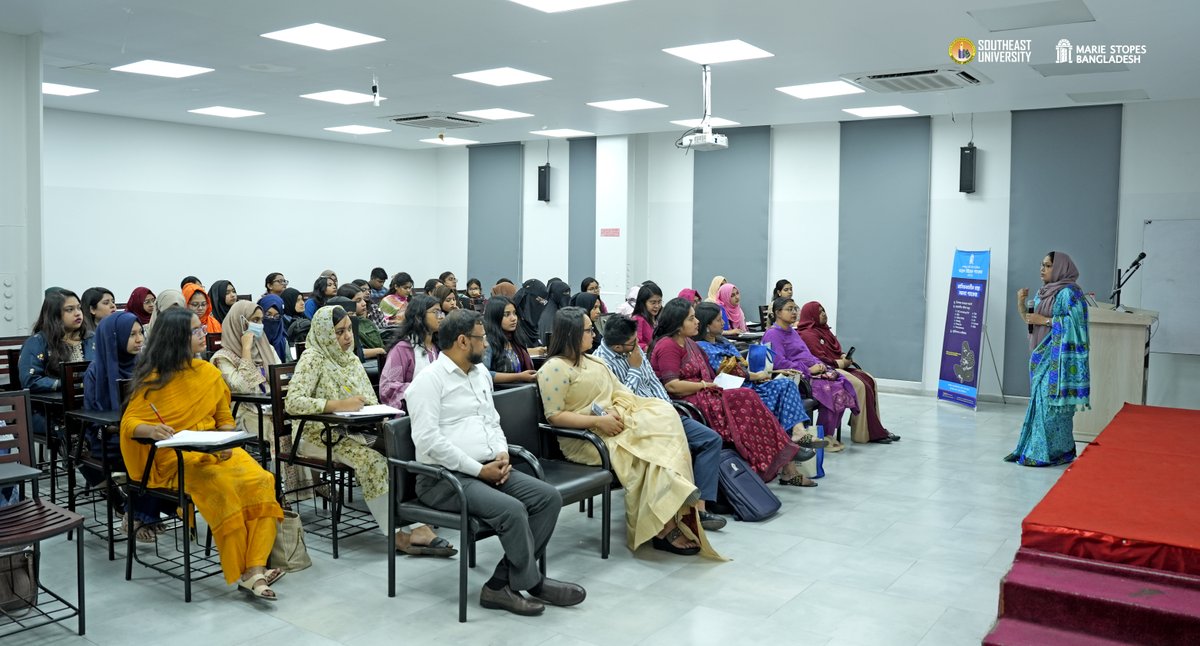 BDMarieStopes's tweet photo. Marie Stopes Bangladesh (MSB) in collaboration with Southeast University and the Southeast University Pharmacy Club, successfully organized a seminar titled “Empowering Women Through Reproductive Healthcare” on 28 April at Southeast University. https://t.co/UI4bNaEOhC