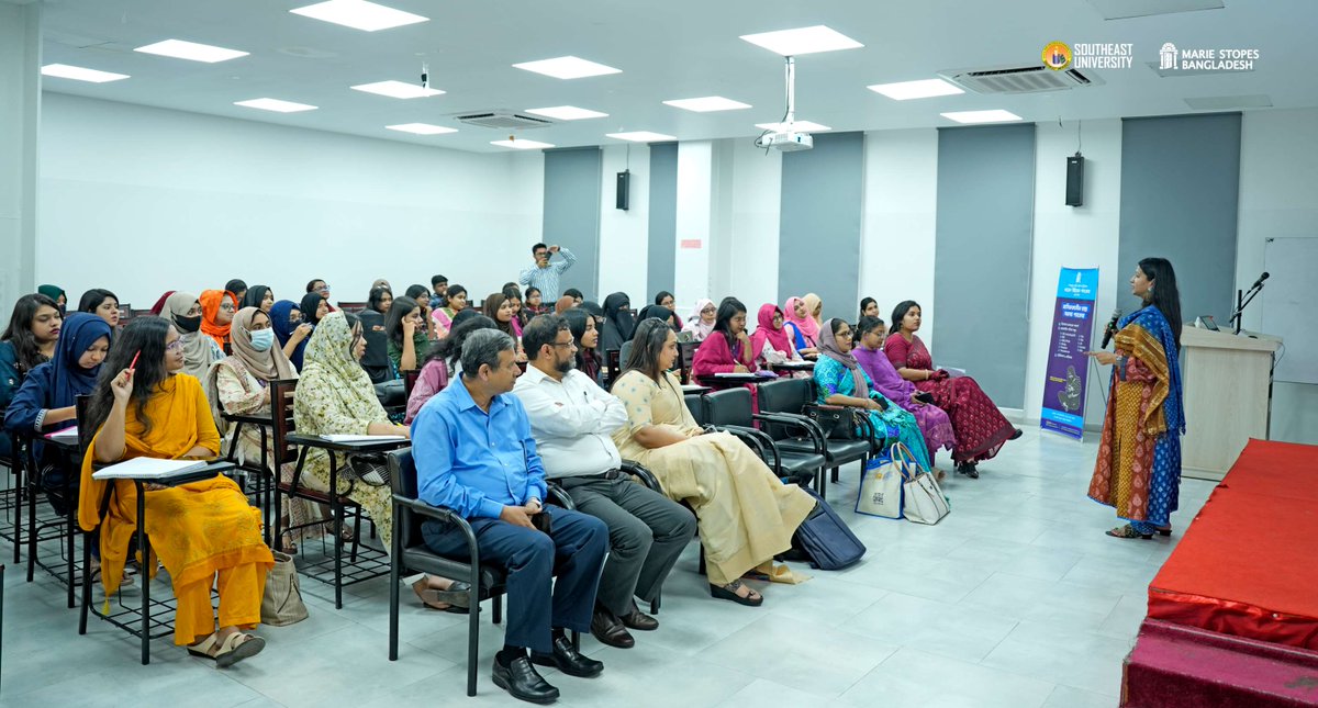 BDMarieStopes's tweet photo. Marie Stopes Bangladesh (MSB) in collaboration with Southeast University and the Southeast University Pharmacy Club, successfully organized a seminar titled “Empowering Women Through Reproductive Healthcare” on 28 April at Southeast University. https://t.co/UI4bNaEOhC